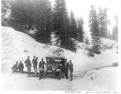 Mr. Nash and Friends with Car on Snowy Road