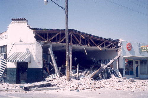 Damaged buildings