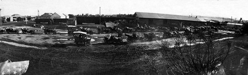 Automobiles waiting for L.A. Business Man Special train