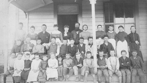 Teacher and his class, 1860