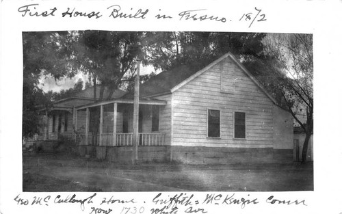 First house built in Fresno California 1872