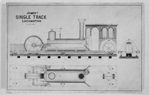 James' [sic] single track locomotive