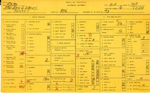 WPA household census for 836 W SUNSET BLVD, Los Angeles
