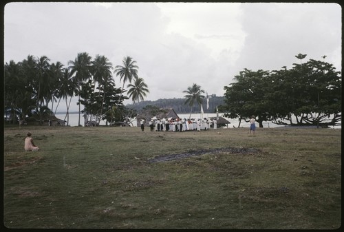 Christian Fellowship Church members, with flags and music