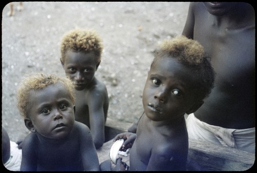 Children on steps of a house