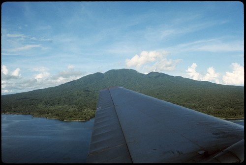 Aerial view of island from airplane