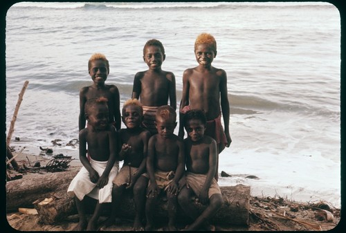 Portrait of boys at the coast