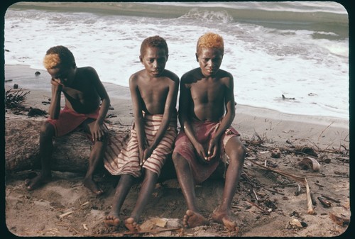 Portrait of boys at the coast