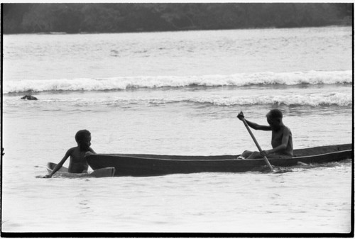 Canoeing in surf