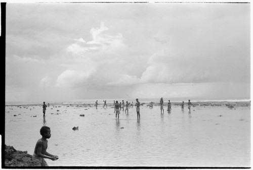 People walking on reef