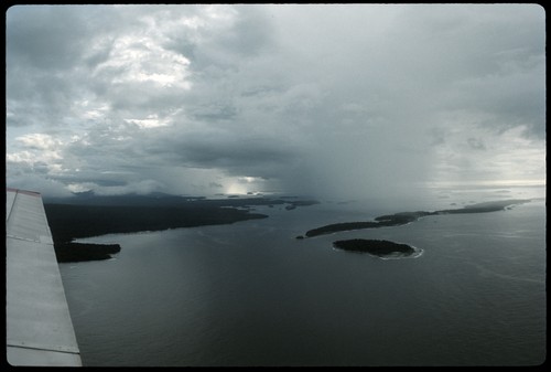 Aerial view of island from airplane