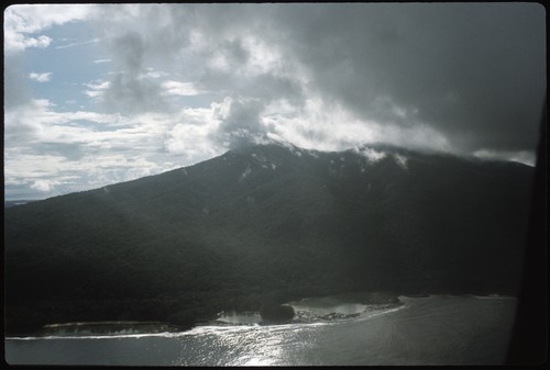 Distant aerial view of island