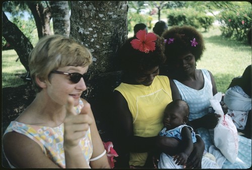 Group portrait. Anne Scheffler and women with infant