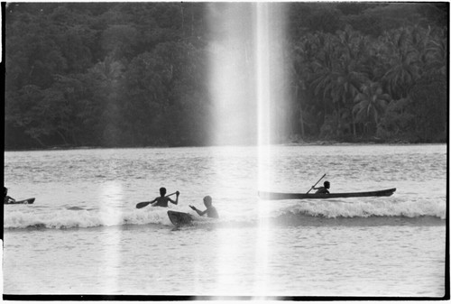 Canoeing in surf