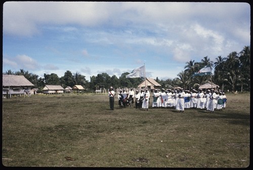 Christian Fellowship Church members with flags and music