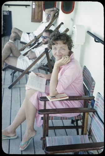 Anne Scheffler and others on the ship to Tulagi