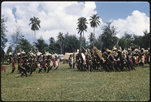 Dancers with shields and spears