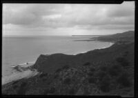 Birdseye view of coastline of Santa Monica Bay, Malibu, circa 1910