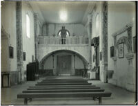 Interior of church at Mission San Luis Rey de Francia, Oceanside, 1899