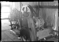 Draw works at an oil well, California, 1930-1939