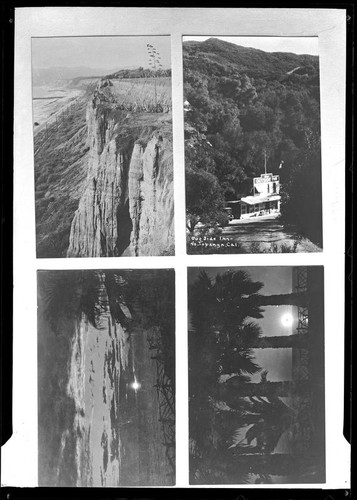 View of the Outside Inn in Topanga Canyon and views of Palisades Park in Santa Monica, circa 1915-1930