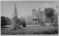 Two Victorian residences probably on Figueroa Street, Los Angeles, circa 1880-1890