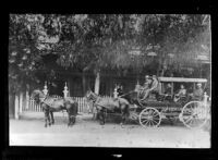 Geyser Springs Stage with passengers, vicinity of Geyserville, circa 1905