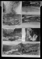 Eight photographs of Topanga Canyon Road, with views towards the San Fernando Valley, Topanga, circa 1923-1928