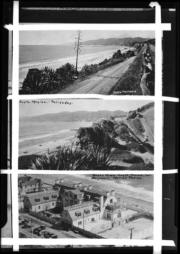 Views of Palisades Park and Marion Davies' beach house, Santa Monica