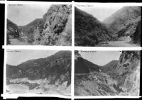 Four photographs of Topanga Canyon in the Santa Monica Mountains, Topanga, circa 1923-1928