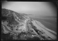 View of Topanga Beach Drive and Topanga Beach, Topanga, 1922