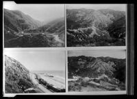 Views of Las Flores Canyon and the coast near the canyon entrance, Malibu, circa 1912