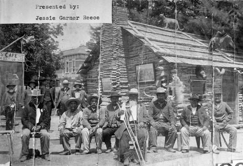 Mexican Pioneers at Fourth Street Log Cabin in San Bernardino