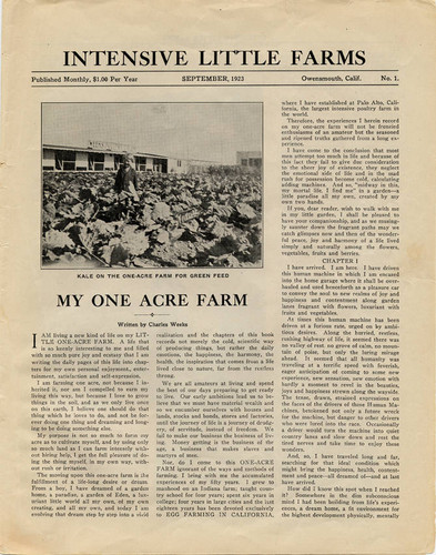 Intensive Little Farms, 1923 (cover)