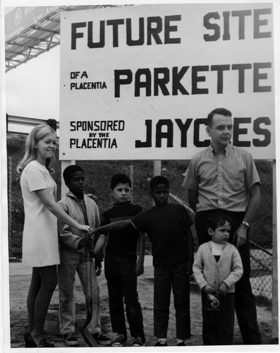 Photograph of ground breaking for a Jaycee Parkette