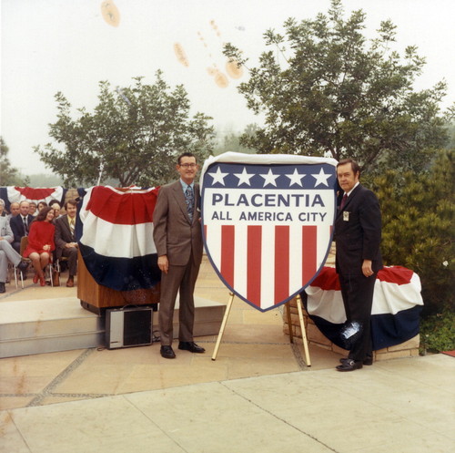 Photograph of ceremony marking Placentia as All America City