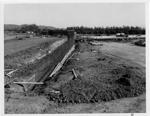 Photograph of construction of the Bargain Basket Shopping Center