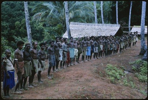 Aftermath of Marching Rule: Uru people make a line to shake hands with visiting ethnographer