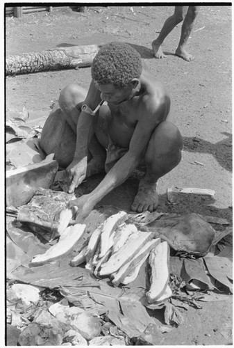 Cutting up pork