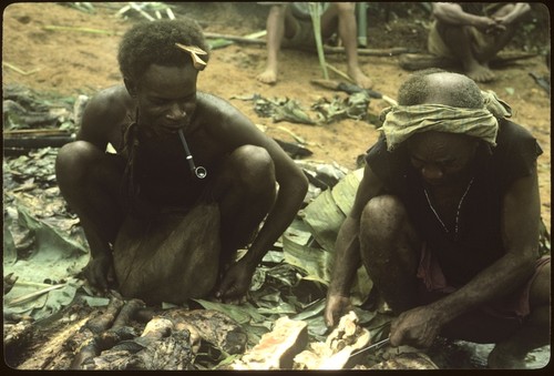 Men Cutting meat