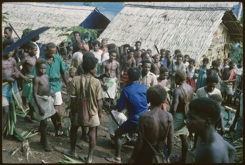 Killing pigs at a feast, probably at Ngarinaasuru