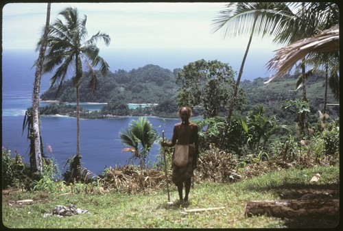 Portrait of man, and landscape scenery