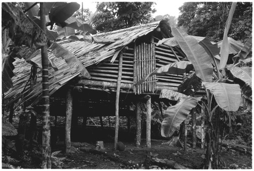 Houses in what appears to be a coastal Christian village, likely not in Kwaio