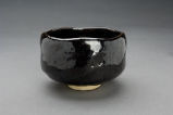 Teabowl, black raku-style