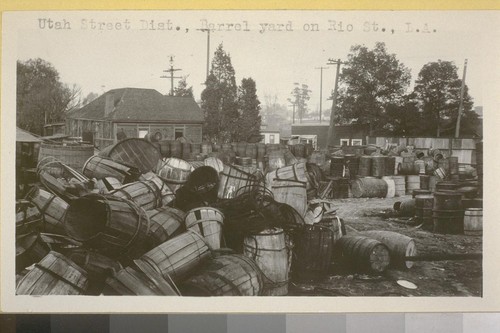 Utah Street district. Barrel yard on Rio St