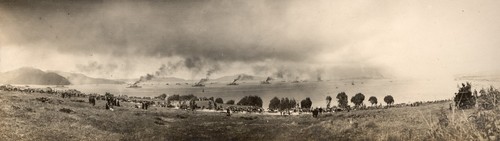 Great White Fleet in Monterey Bay, under steam