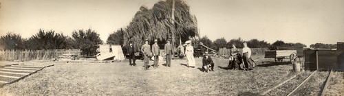 Polhemus family members visiting fruit drying facility at Coyote Ranch