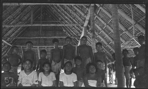 Children inside a meeting house