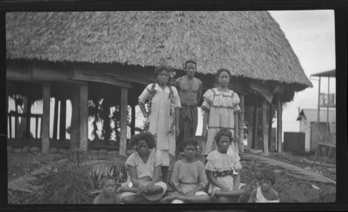 Group portrait in front of building