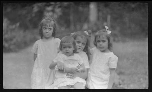 Portrait of young girls, in white dresses